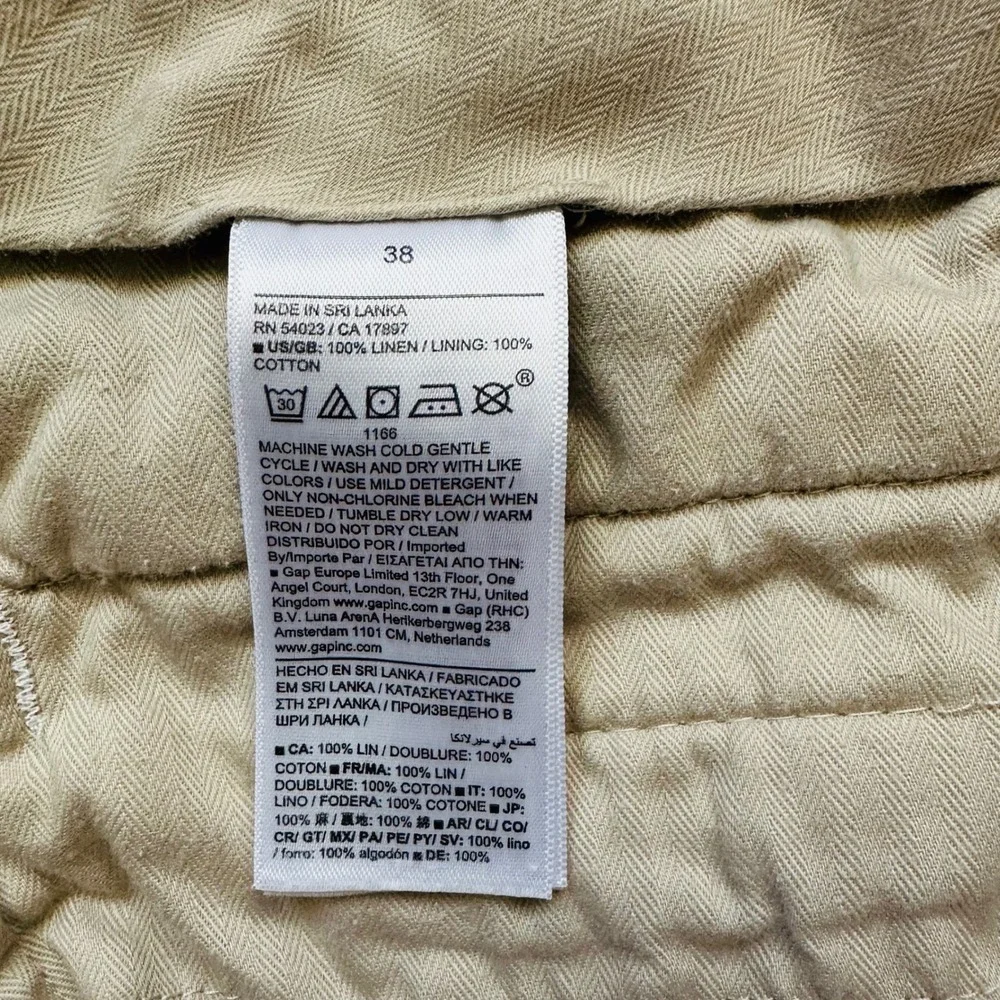 Coastal Banana Republic Linen Chino Shorts 38 Cream Summer Resort Preppy